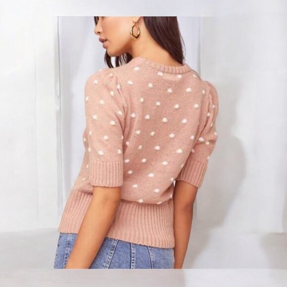 NWT ASTR the label Melba Sweater Dark Blush White - Picture 3 of 4